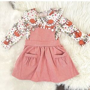NWT Girls boutique sloth overall dress. . Two piece
